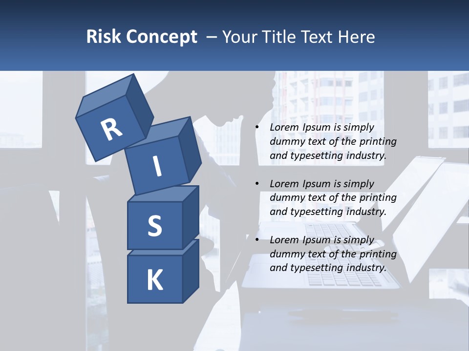 A Man Sitting In Front Of A Laptop Computer PowerPoint Template