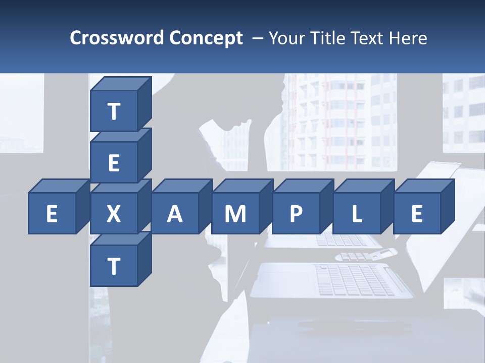 A Man Sitting In Front Of A Laptop Computer PowerPoint Template