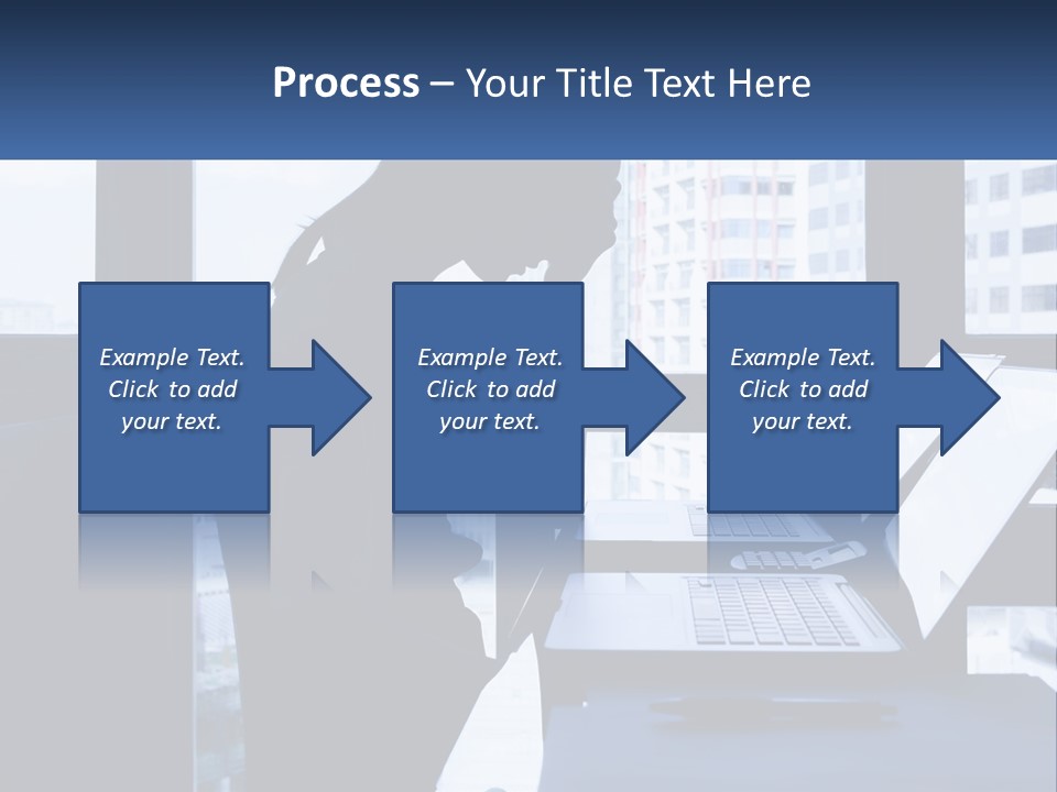 A Man Sitting In Front Of A Laptop Computer PowerPoint Template