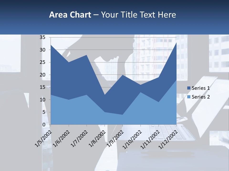 A Man Sitting In Front Of A Laptop Computer PowerPoint Template