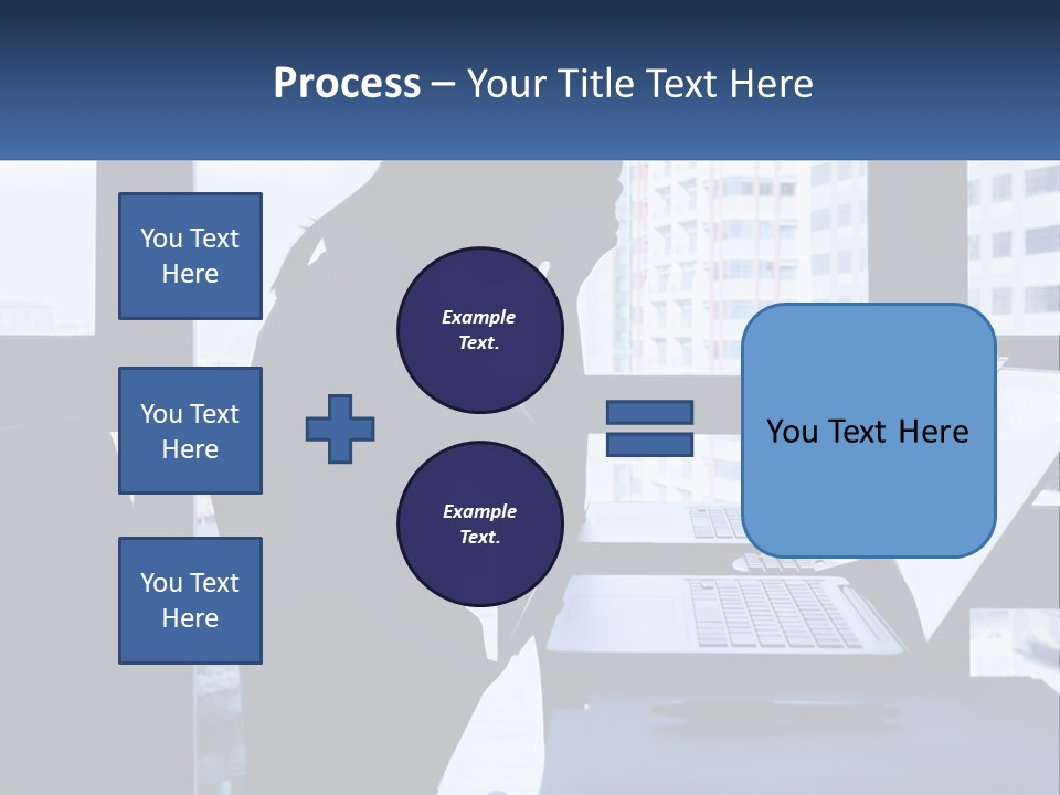 A Man Sitting In Front Of A Laptop Computer PowerPoint Template