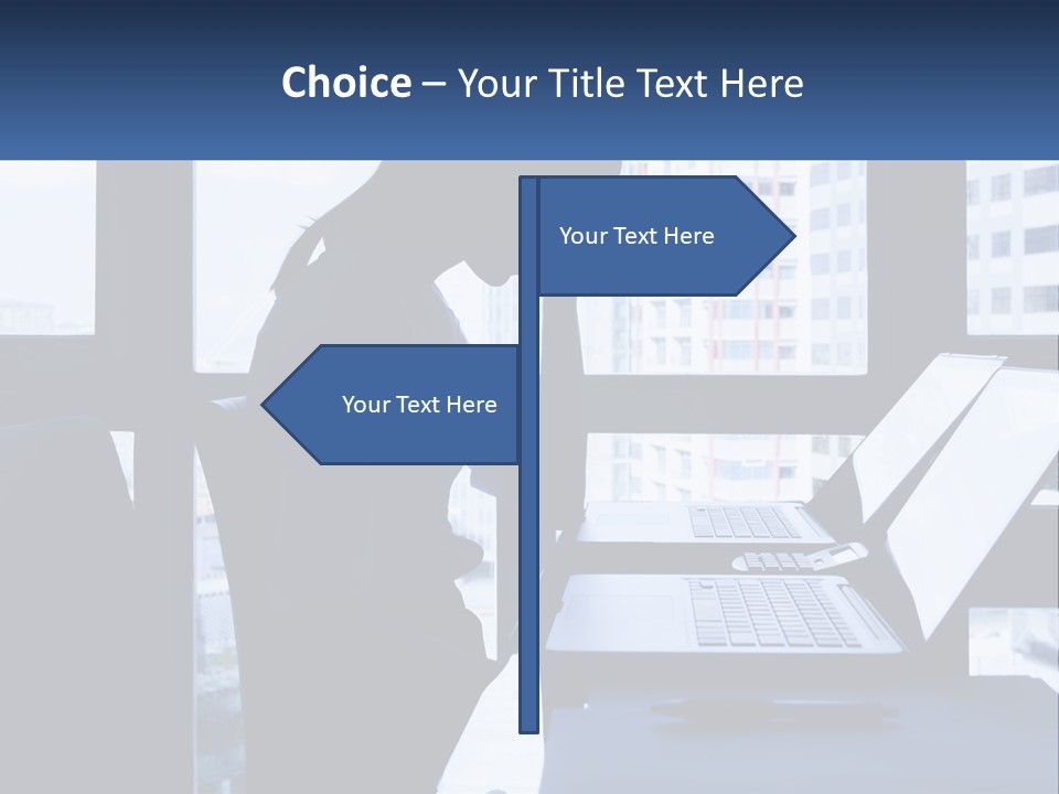A Man Sitting In Front Of A Laptop Computer PowerPoint Template