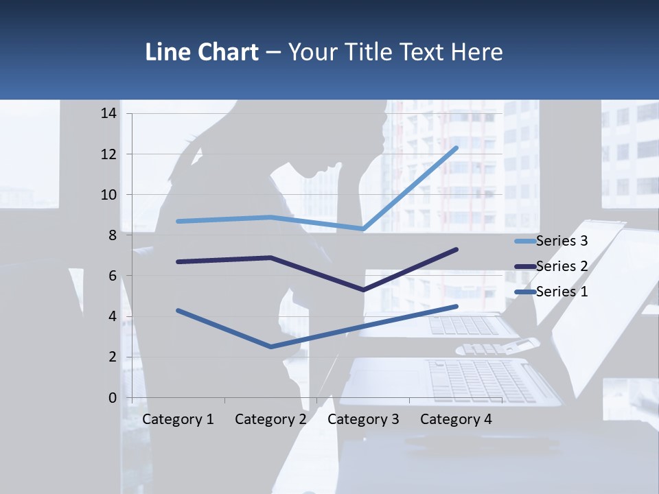 A Man Sitting In Front Of A Laptop Computer PowerPoint Template