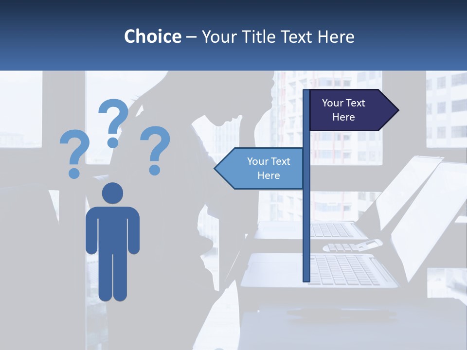 A Man Sitting In Front Of A Laptop Computer PowerPoint Template