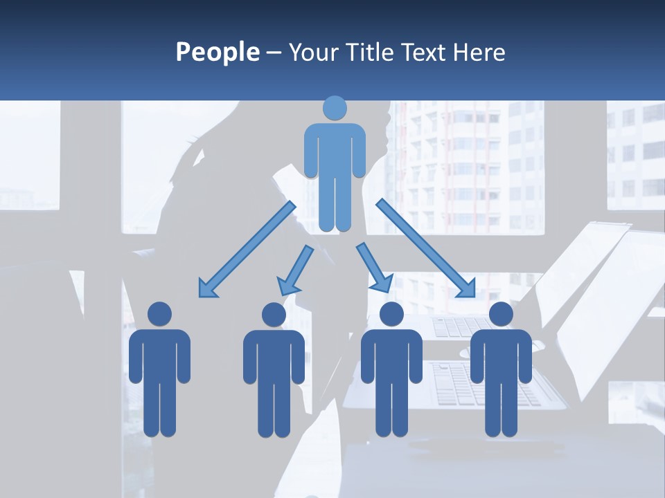 A Man Sitting In Front Of A Laptop Computer PowerPoint Template