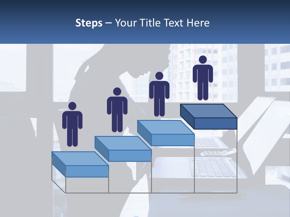 A Man Sitting In Front Of A Laptop Computer PowerPoint Template