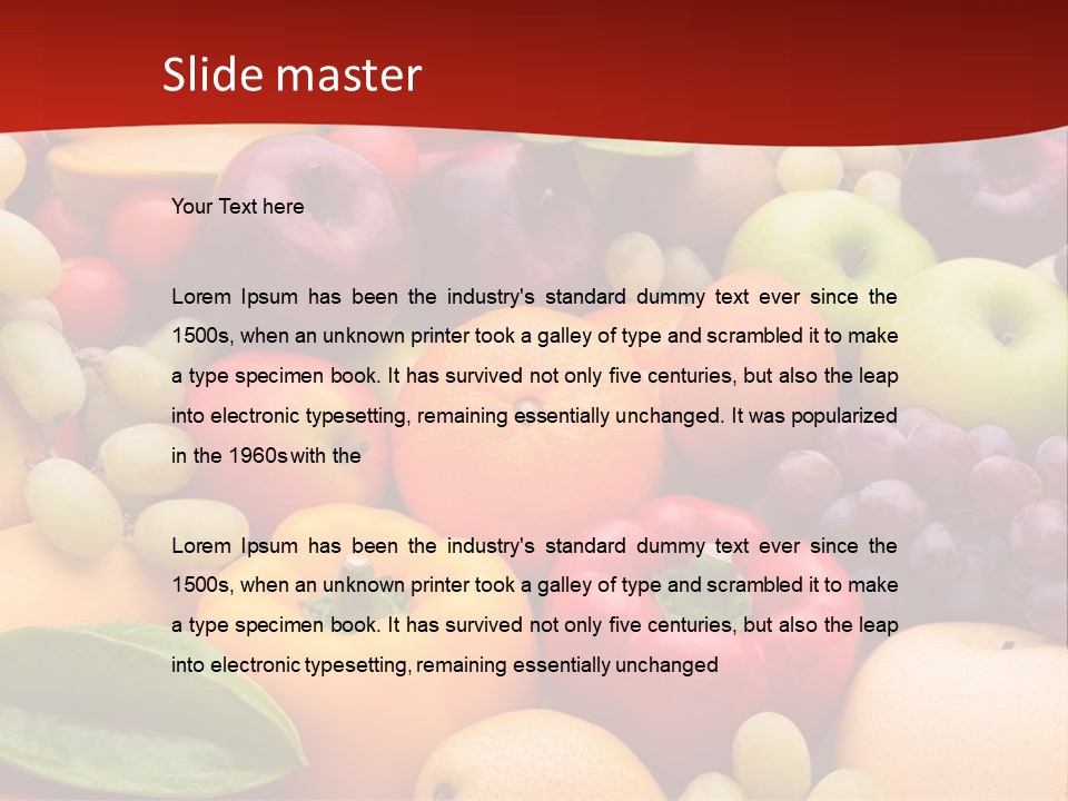 A Bunch Of Different Types Of Fruits And Vegetables PowerPoint Template