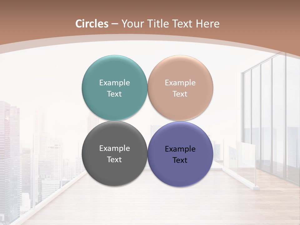 An Empty Room With A Cityscape In The Background PowerPoint Template