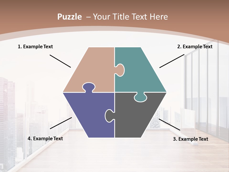 An Empty Room With A Cityscape In The Background PowerPoint Template