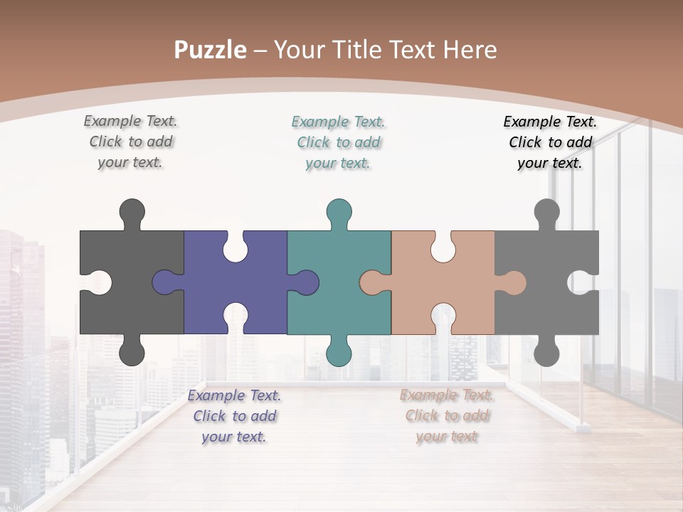 An Empty Room With A Cityscape In The Background PowerPoint Template