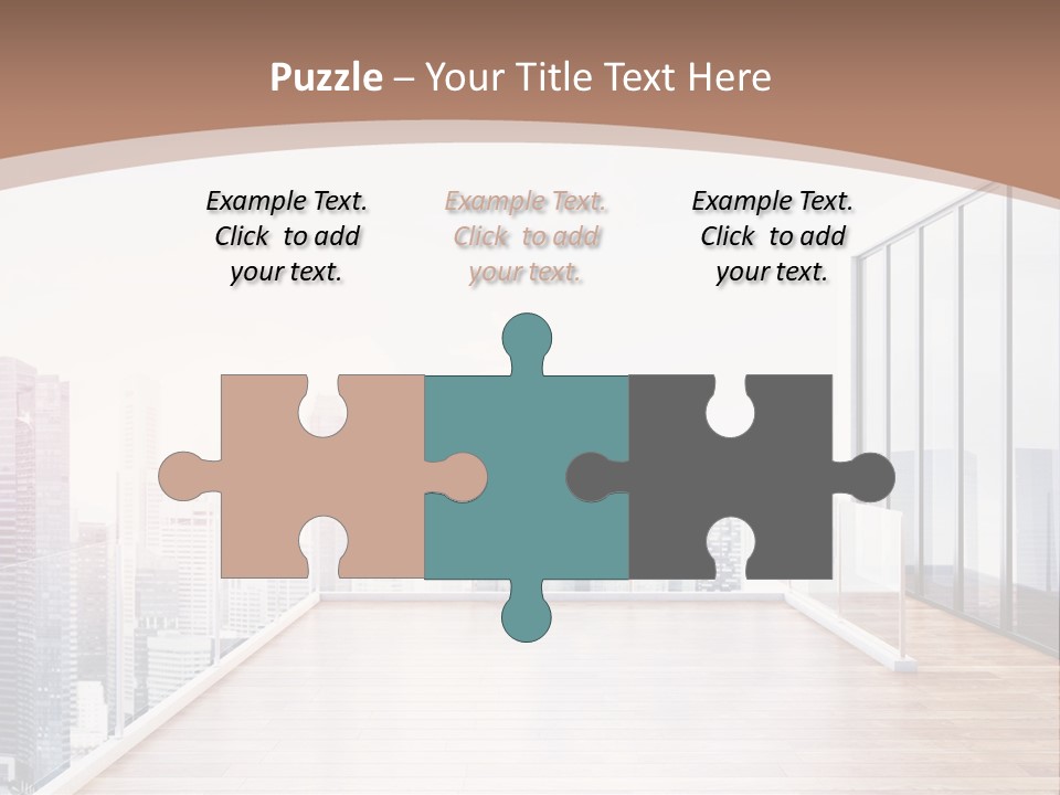 An Empty Room With A Cityscape In The Background PowerPoint Template