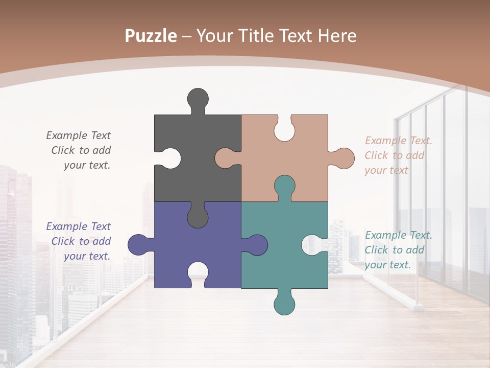 An Empty Room With A Cityscape In The Background PowerPoint Template