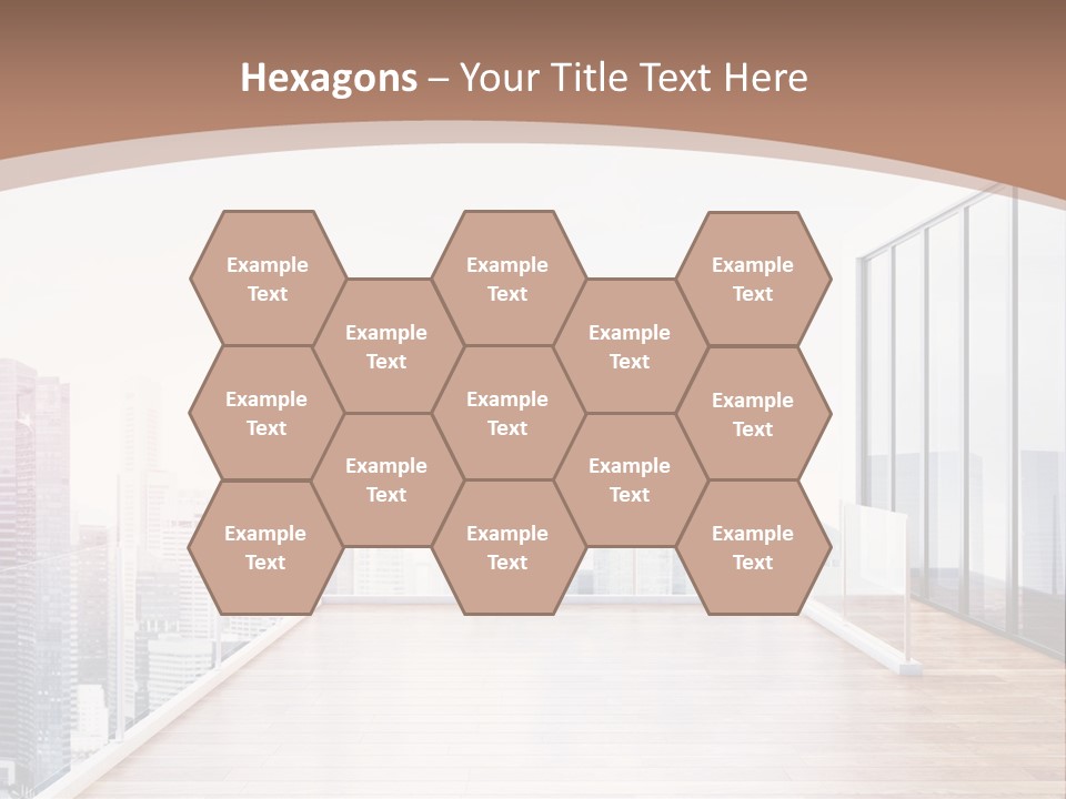 An Empty Room With A Cityscape In The Background PowerPoint Template