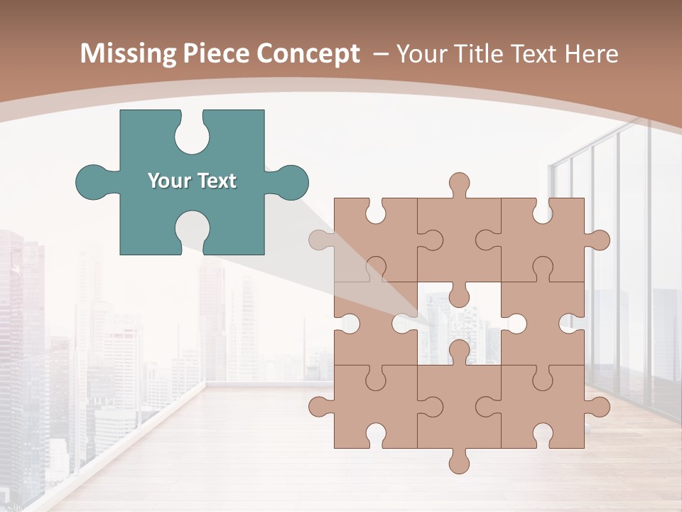 An Empty Room With A Cityscape In The Background PowerPoint Template