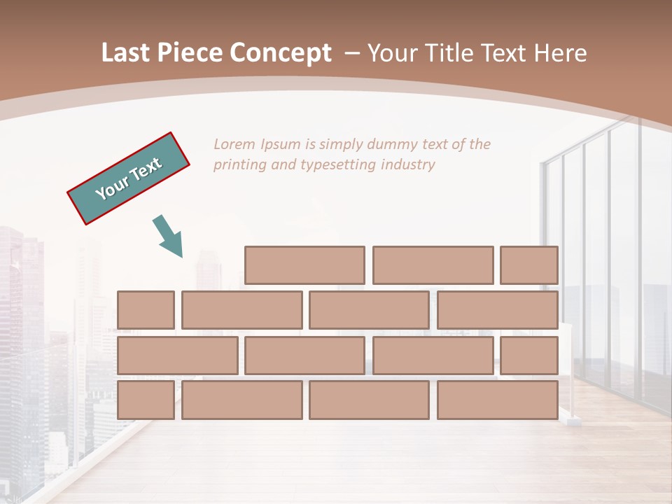 An Empty Room With A Cityscape In The Background PowerPoint Template
