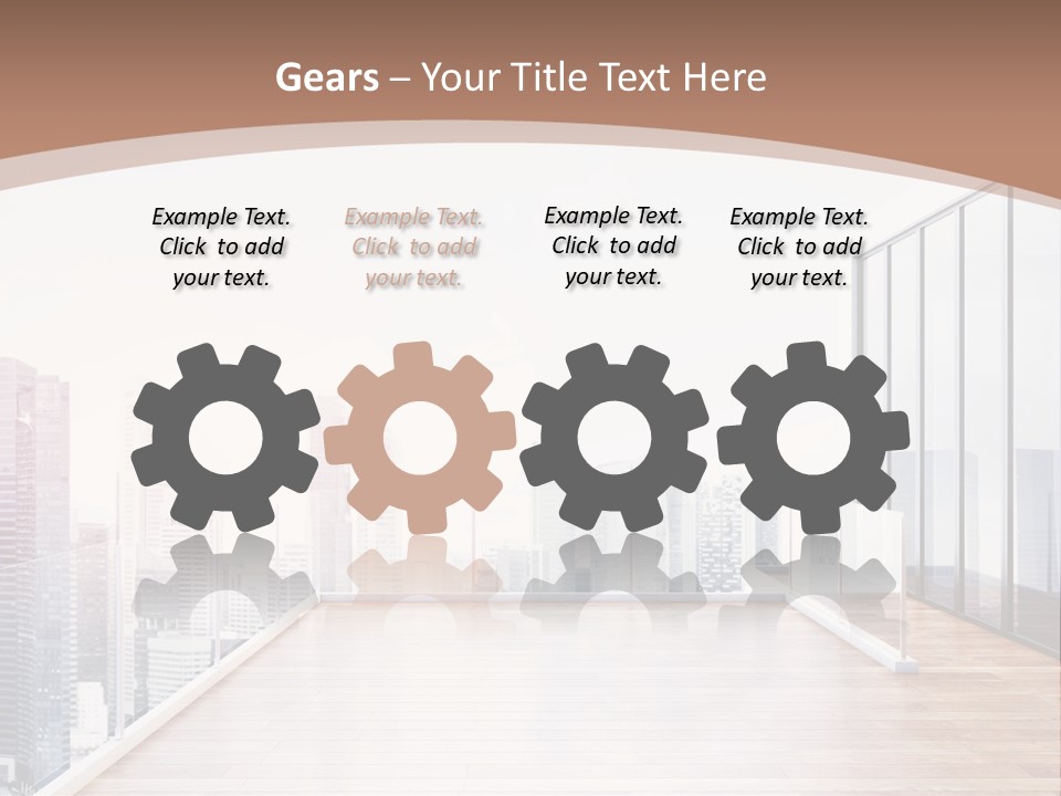 An Empty Room With A Cityscape In The Background PowerPoint Template