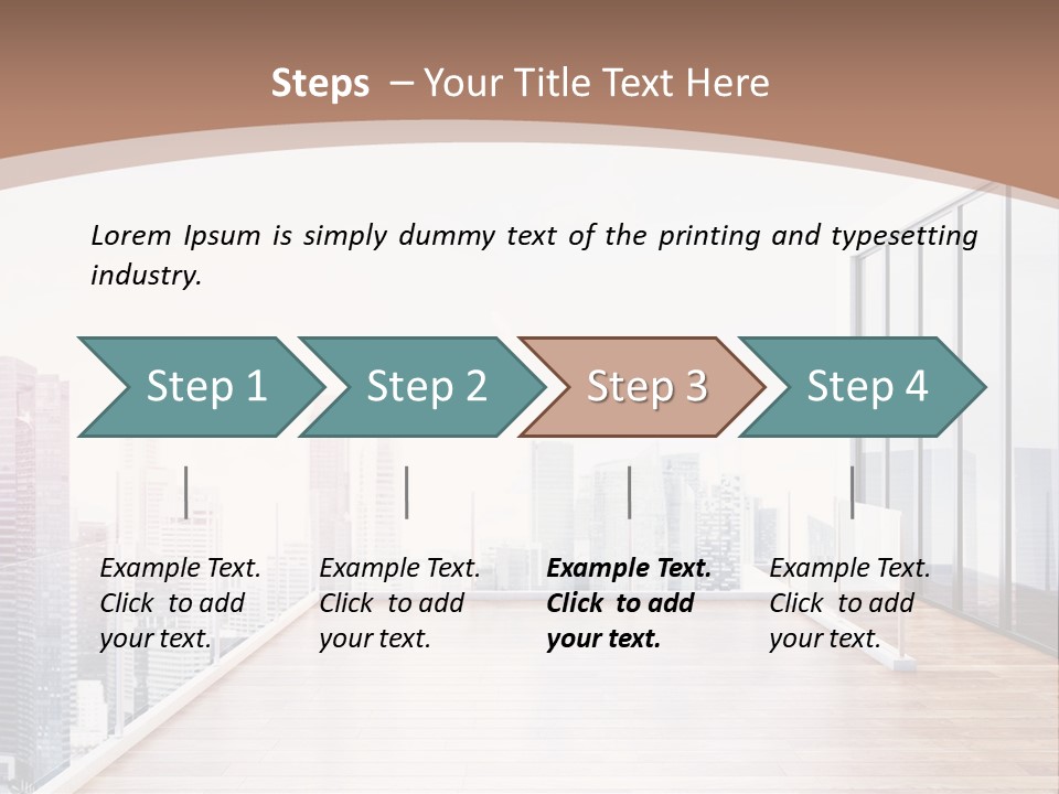 An Empty Room With A Cityscape In The Background PowerPoint Template