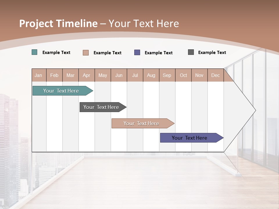 An Empty Room With A Cityscape In The Background PowerPoint Template