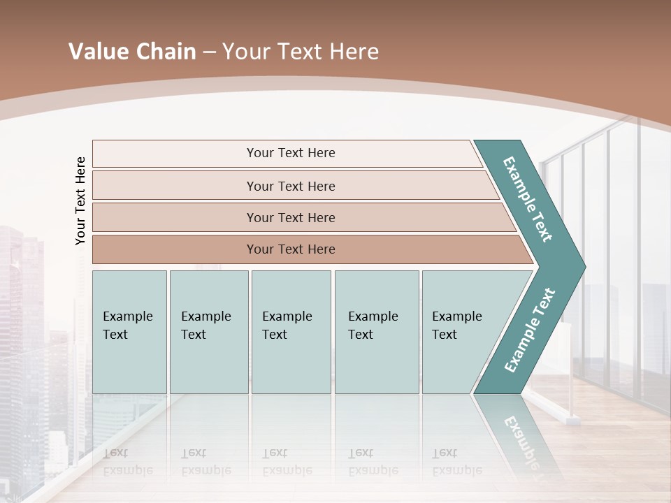 An Empty Room With A Cityscape In The Background PowerPoint Template