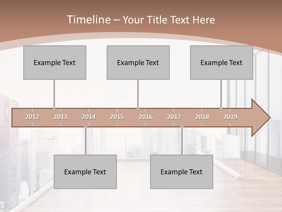 An Empty Room With A Cityscape In The Background PowerPoint Template