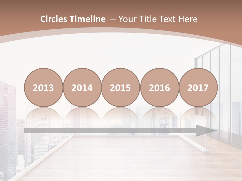An Empty Room With A Cityscape In The Background PowerPoint Template