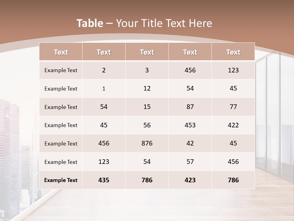 An Empty Room With A Cityscape In The Background PowerPoint Template