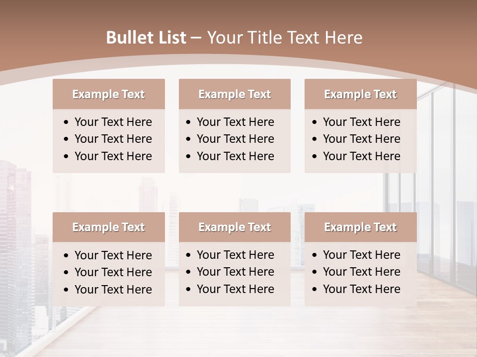 An Empty Room With A Cityscape In The Background PowerPoint Template