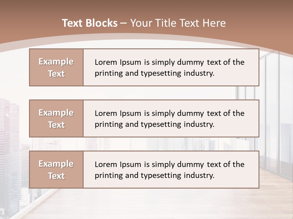 An Empty Room With A Cityscape In The Background PowerPoint Template