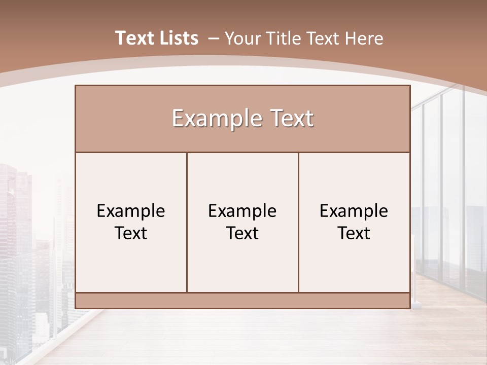 An Empty Room With A Cityscape In The Background PowerPoint Template