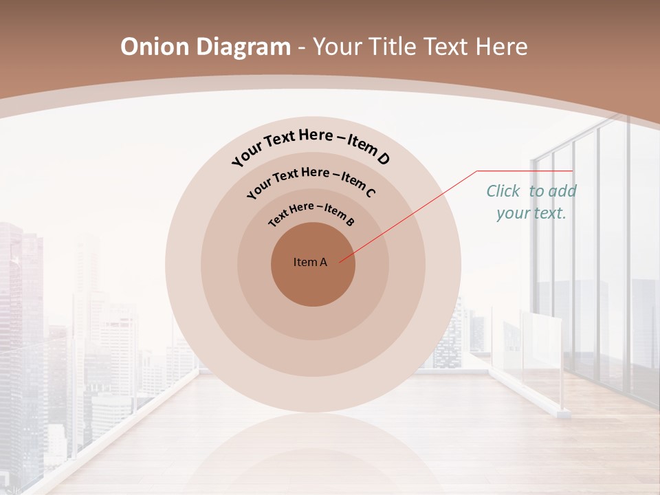 An Empty Room With A Cityscape In The Background PowerPoint Template