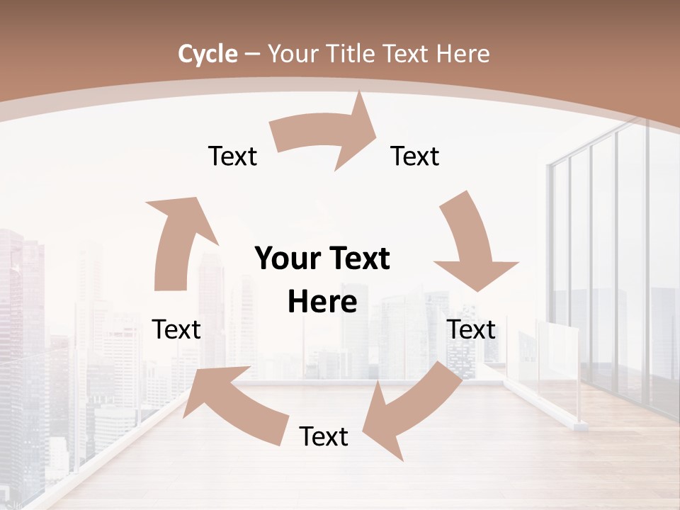 An Empty Room With A Cityscape In The Background PowerPoint Template
