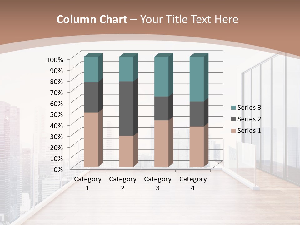 An Empty Room With A Cityscape In The Background PowerPoint Template