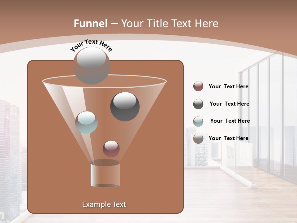 An Empty Room With A Cityscape In The Background PowerPoint Template