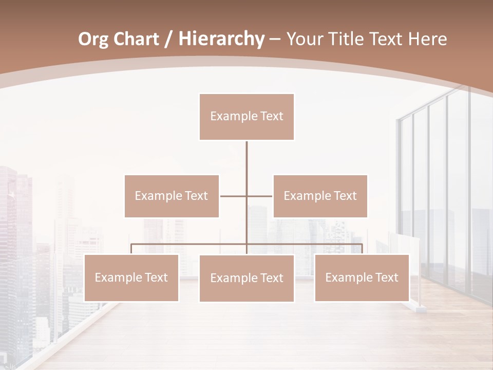 An Empty Room With A Cityscape In The Background PowerPoint Template