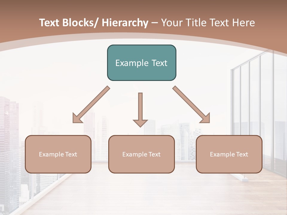 An Empty Room With A Cityscape In The Background PowerPoint Template