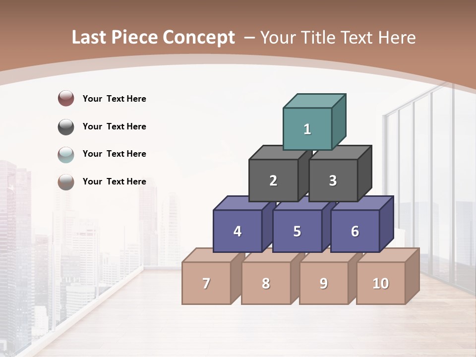 An Empty Room With A Cityscape In The Background PowerPoint Template