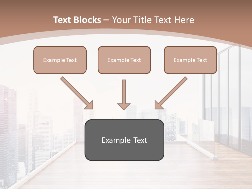 An Empty Room With A Cityscape In The Background PowerPoint Template