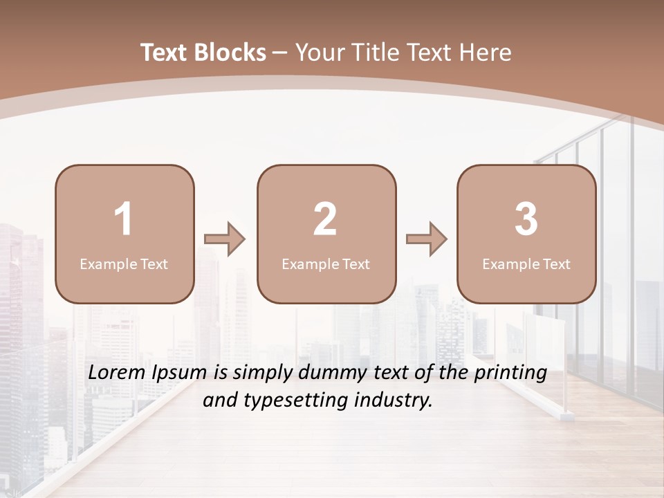 An Empty Room With A Cityscape In The Background PowerPoint Template
