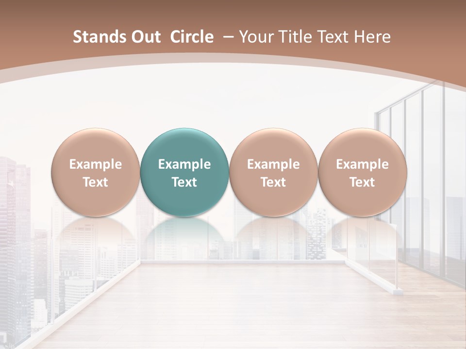 An Empty Room With A Cityscape In The Background PowerPoint Template