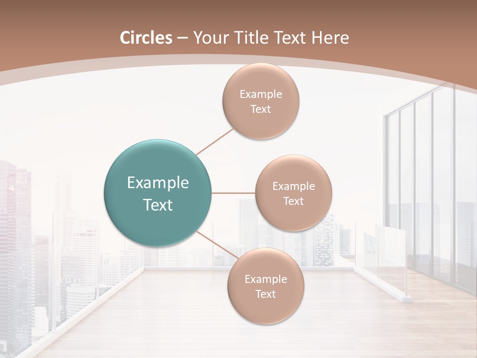 An Empty Room With A Cityscape In The Background PowerPoint Template