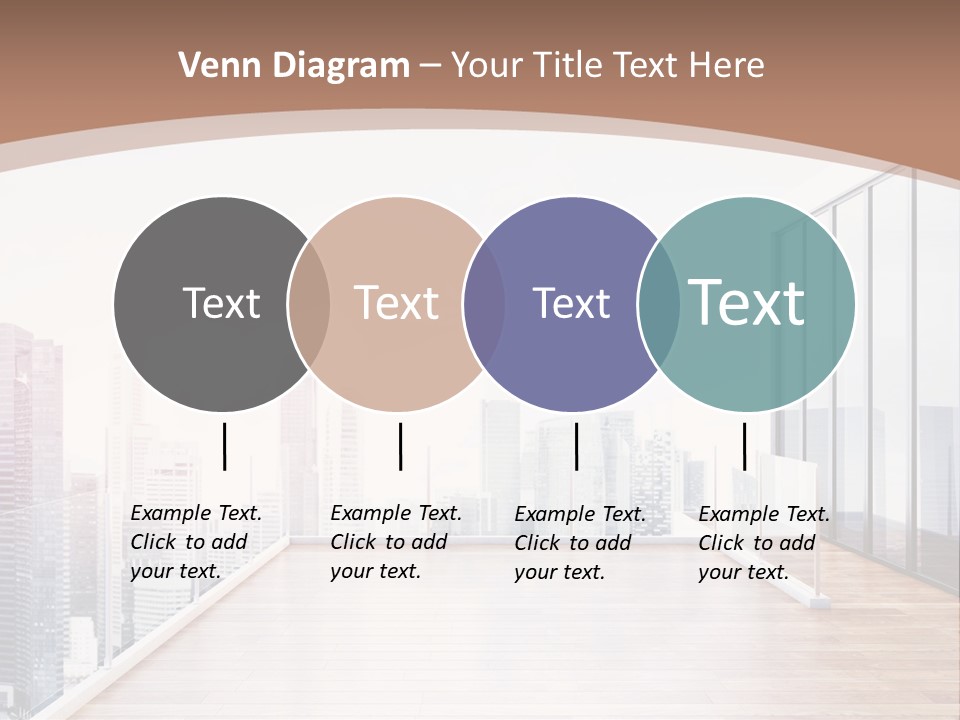 An Empty Room With A Cityscape In The Background PowerPoint Template