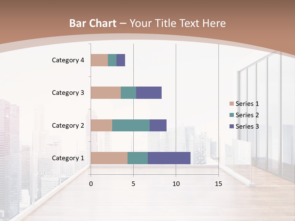 An Empty Room With A Cityscape In The Background PowerPoint Template