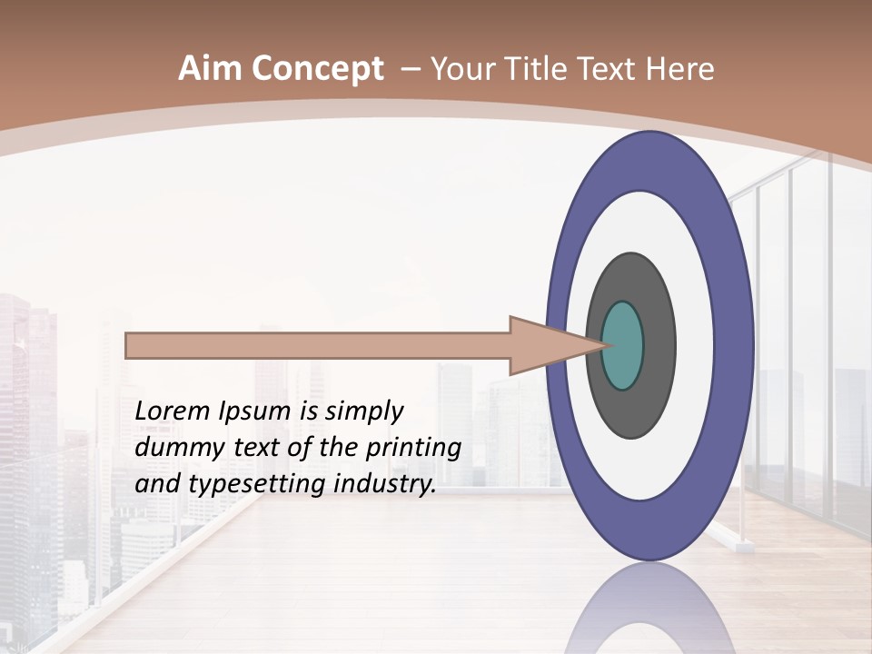 An Empty Room With A Cityscape In The Background PowerPoint Template