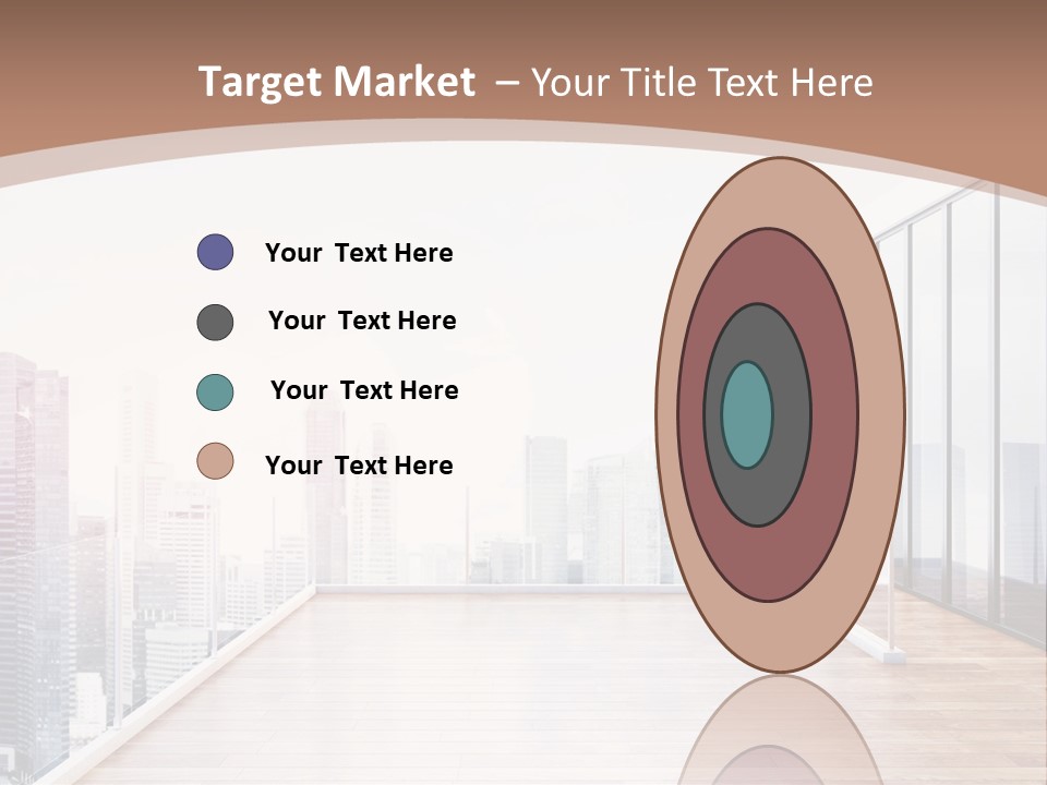 An Empty Room With A Cityscape In The Background PowerPoint Template