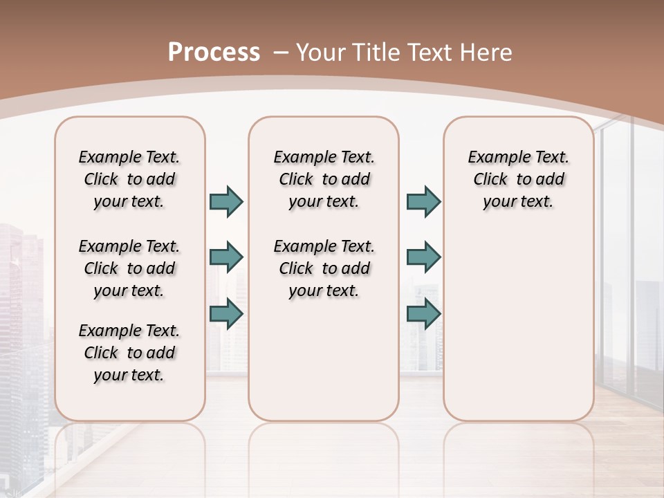 An Empty Room With A Cityscape In The Background PowerPoint Template