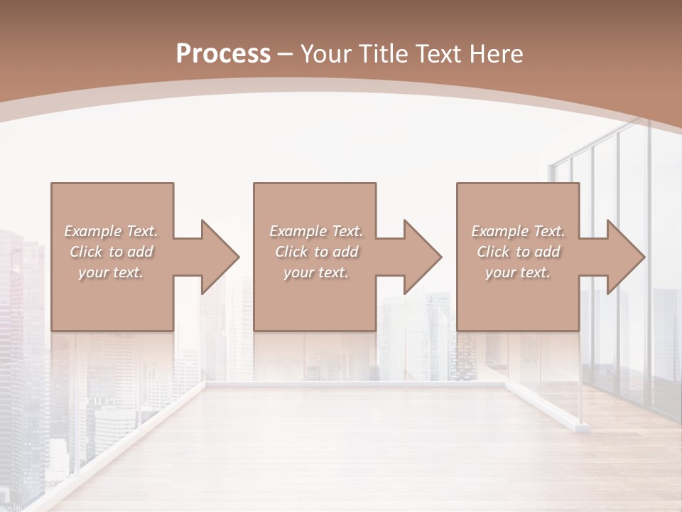 An Empty Room With A Cityscape In The Background PowerPoint Template