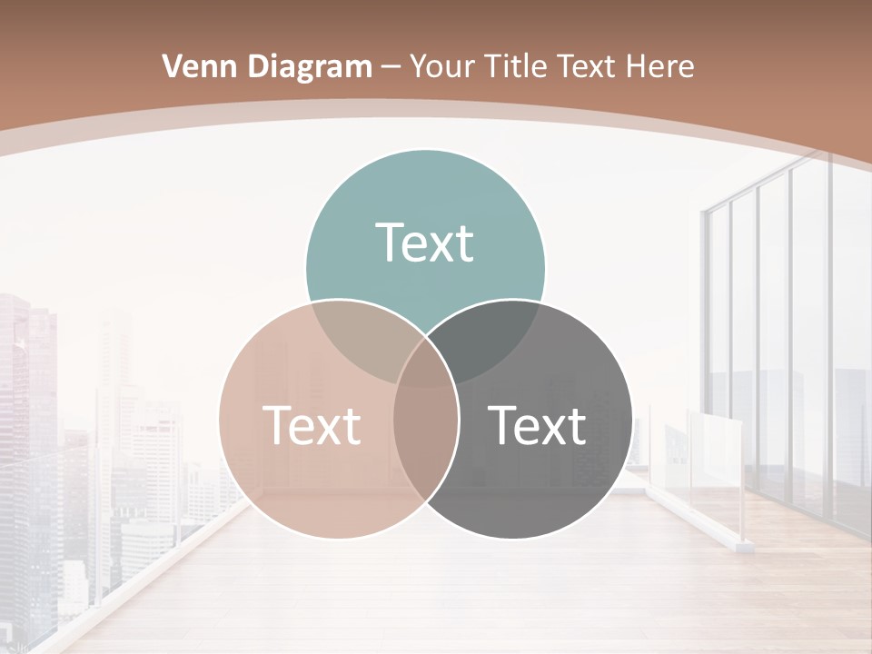 An Empty Room With A Cityscape In The Background PowerPoint Template