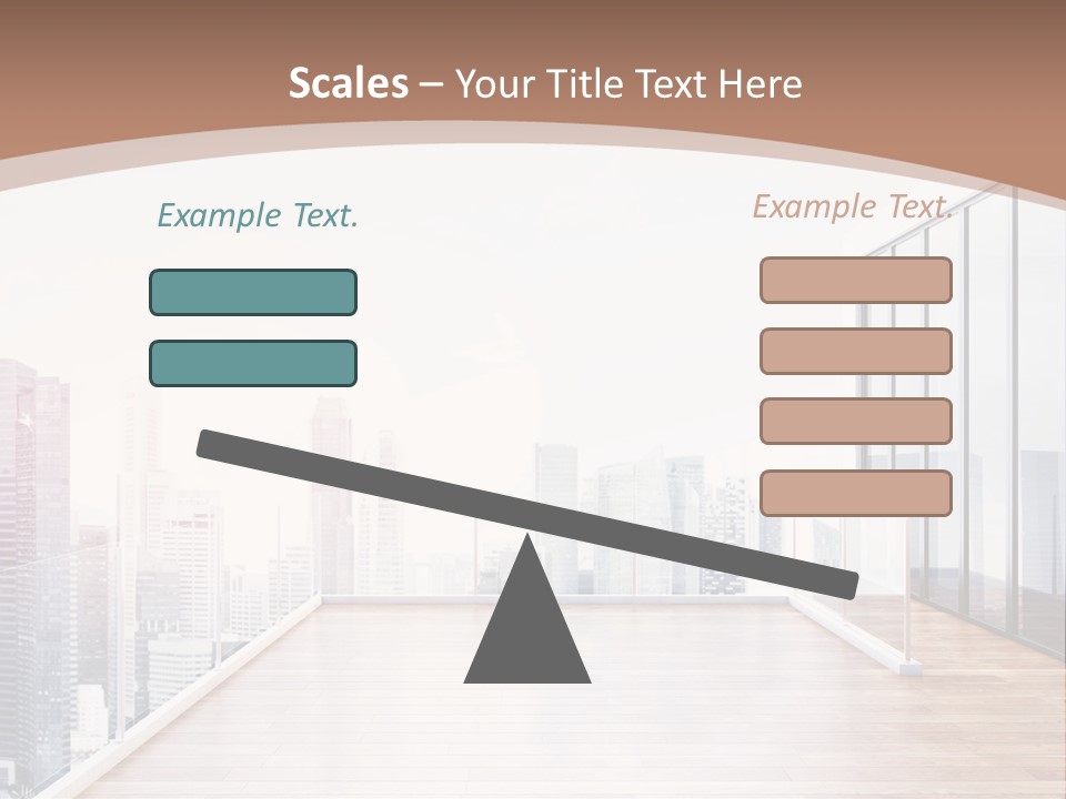 An Empty Room With A Cityscape In The Background PowerPoint Template
