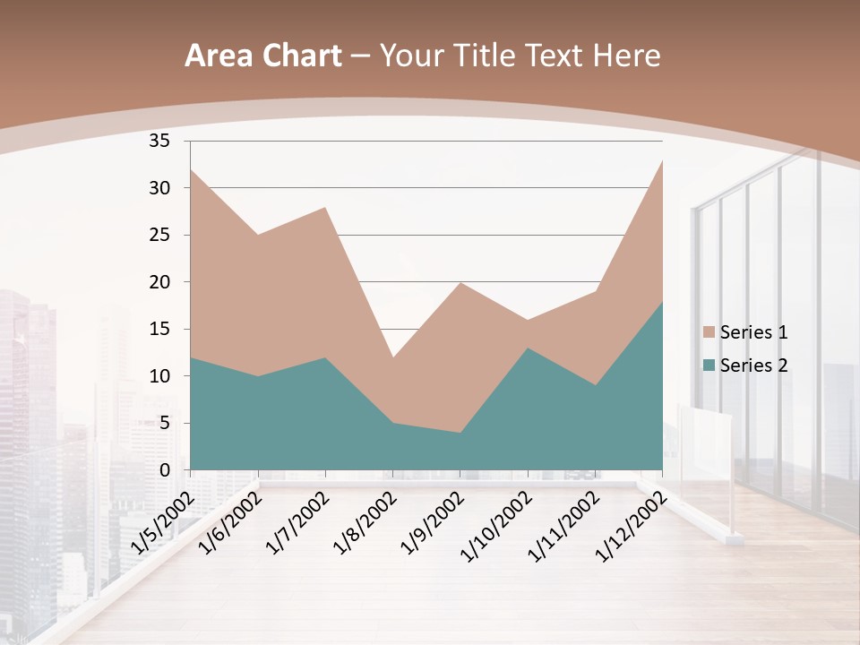 An Empty Room With A Cityscape In The Background PowerPoint Template