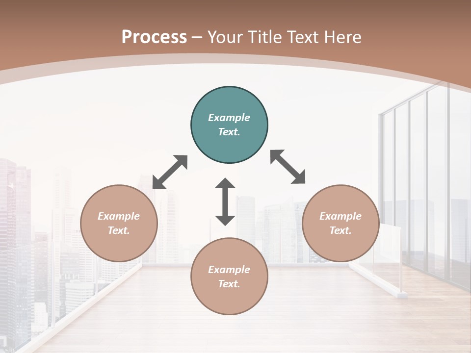 An Empty Room With A Cityscape In The Background PowerPoint Template